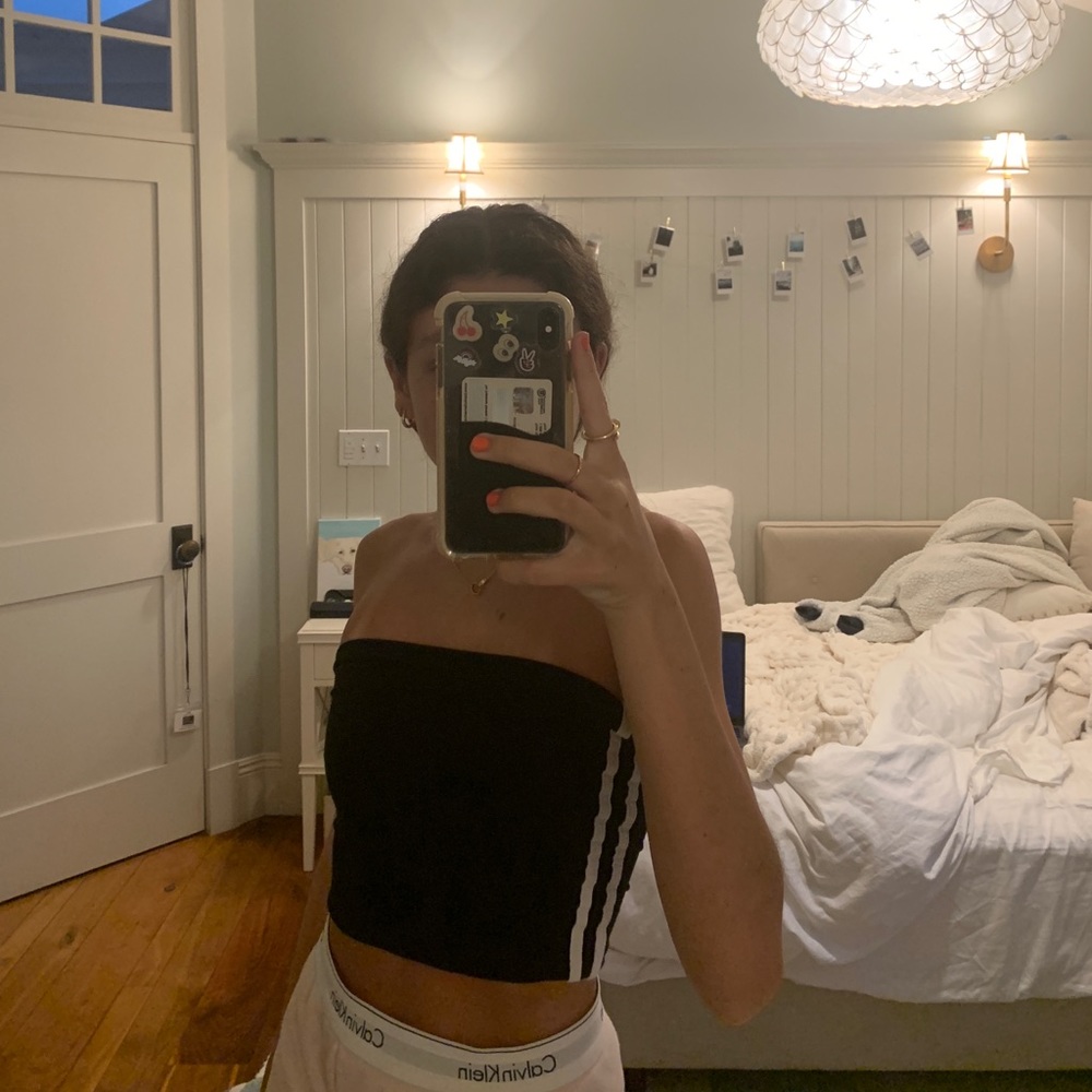 brandy melville jenny side stripe tube top